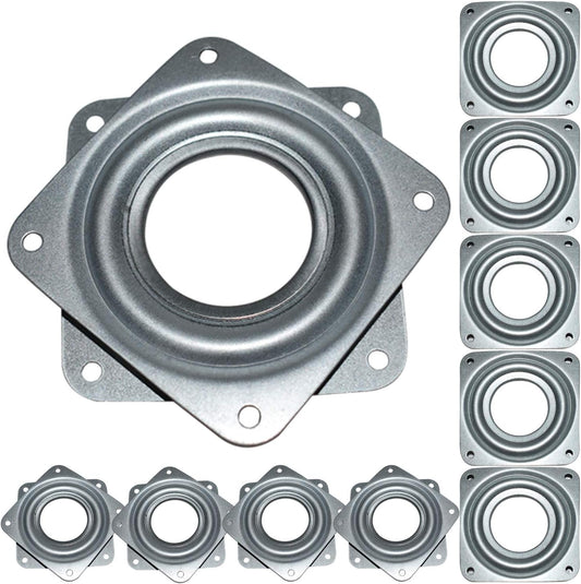 10Pack Lazy Susan Hardware, 3” Square Ball Bearing Swivel Plate