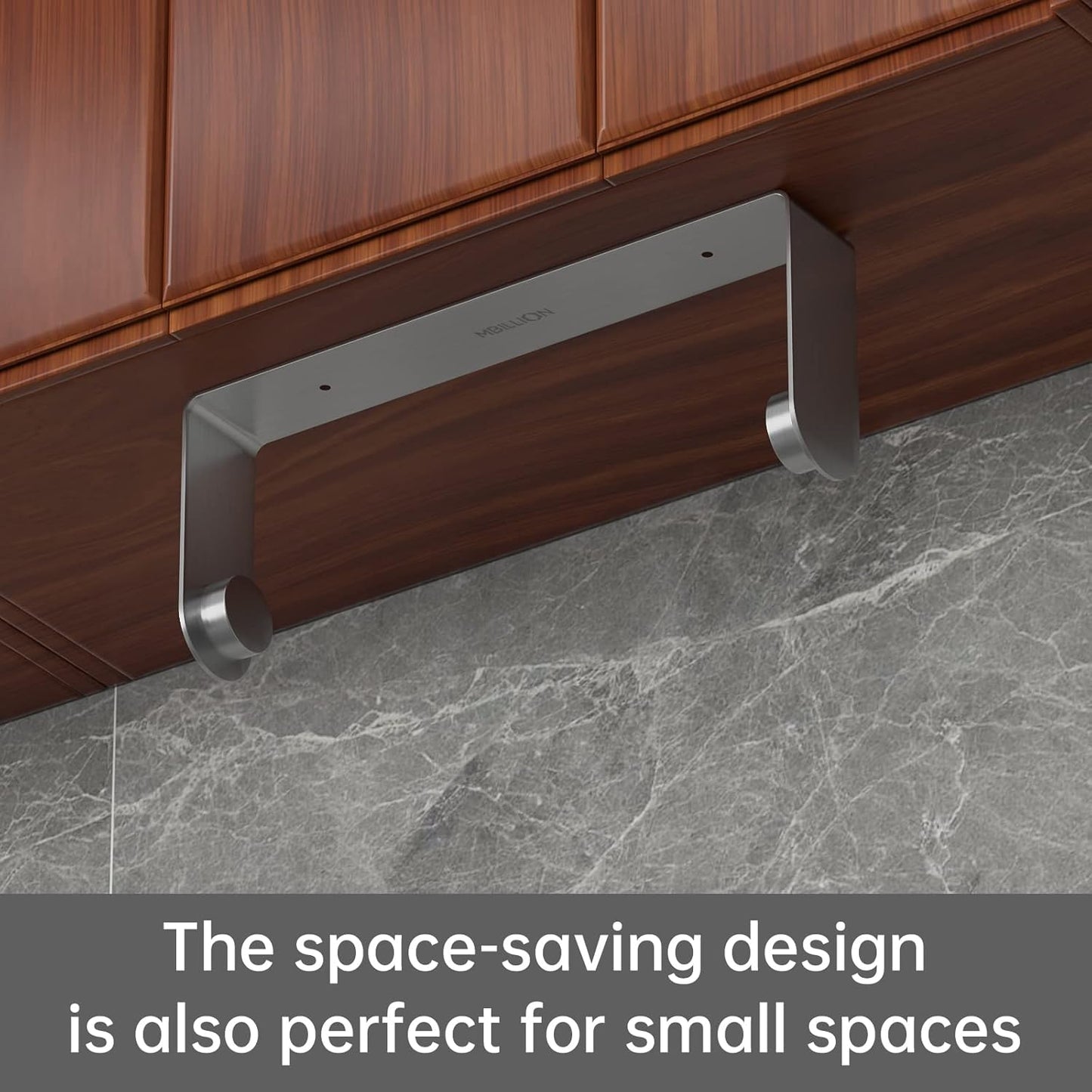 Kitchen Paper Towel Holder Under Cabinet Wall Mount and Self-Adhesive Paper Towel Rack Premium Grade SUS304 Stainless Steel Brushed Silver