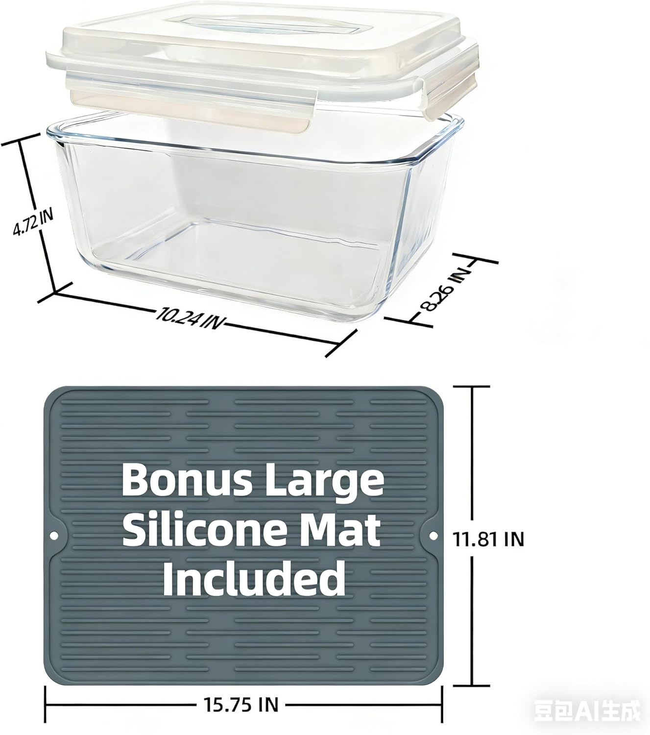 200oz/6000ml/26cup Extra Large Glass Storage Containers with Airtight Lid