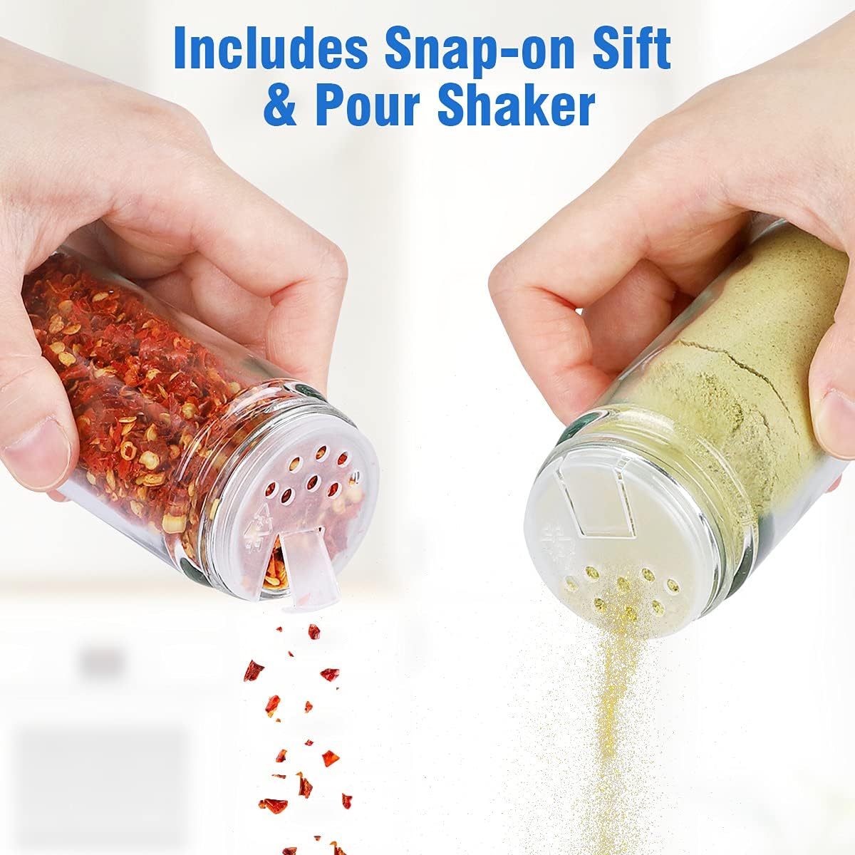 Spice Rack Organizer with Jars for Cabinet (20Pcs) Revolving/Rotating Seasoning Organizer
