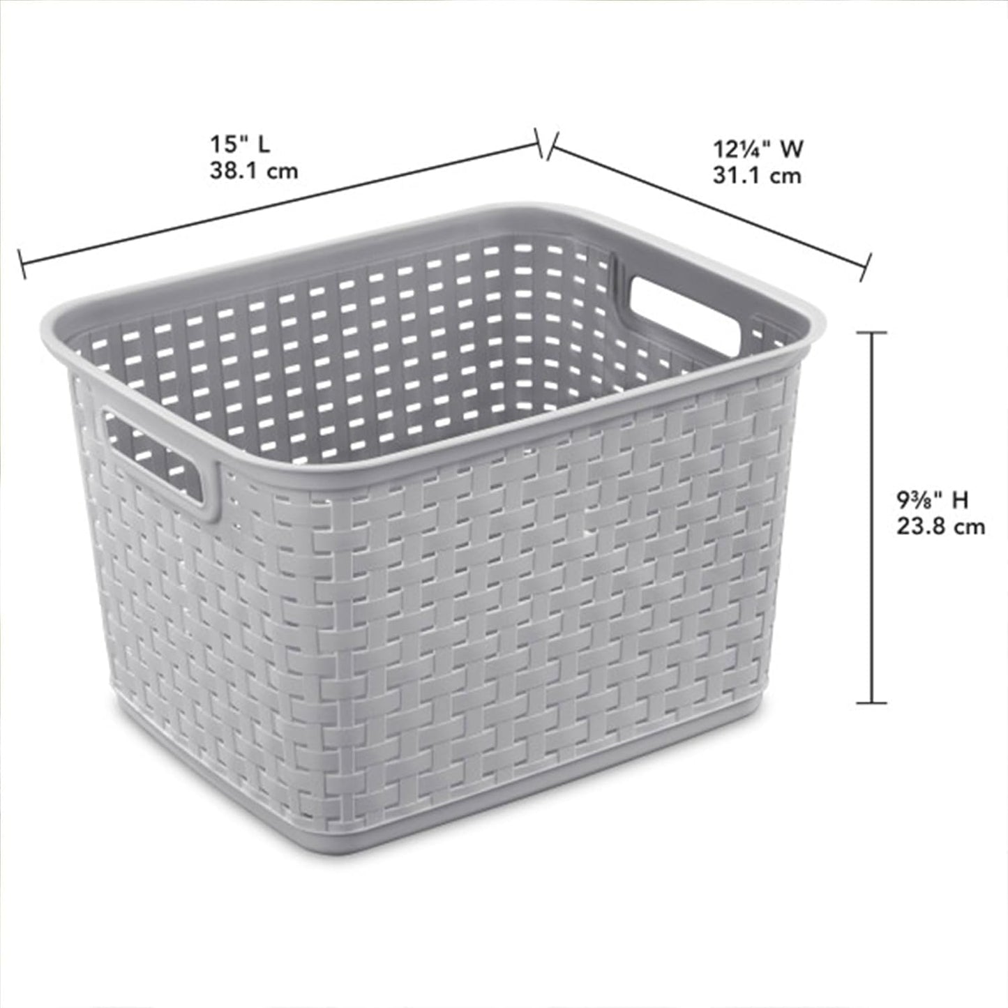 6-Pack Tall Weave Basket, Woven Plastic Storage Baskets for Organization