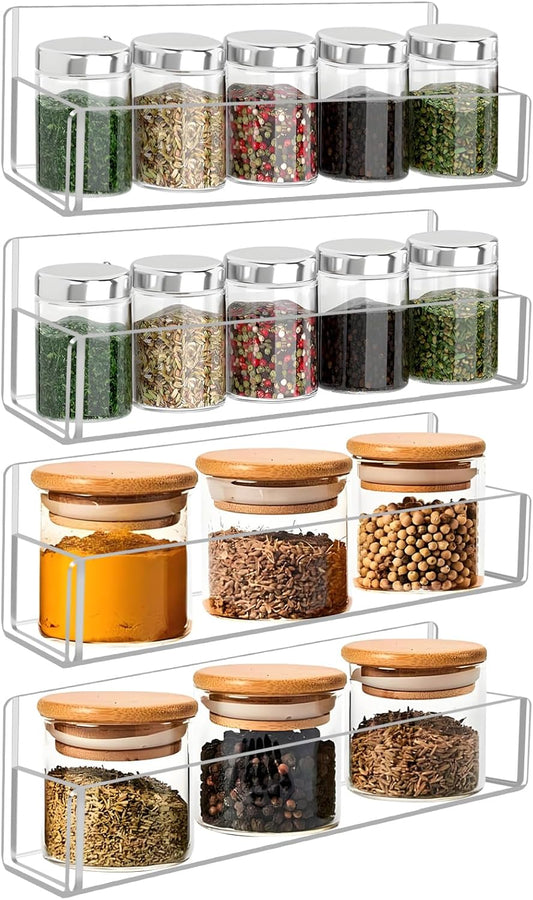Acrylic Spice Rack Wall Mount-9 Inch, Clear Spice Shelf Storage Holder
