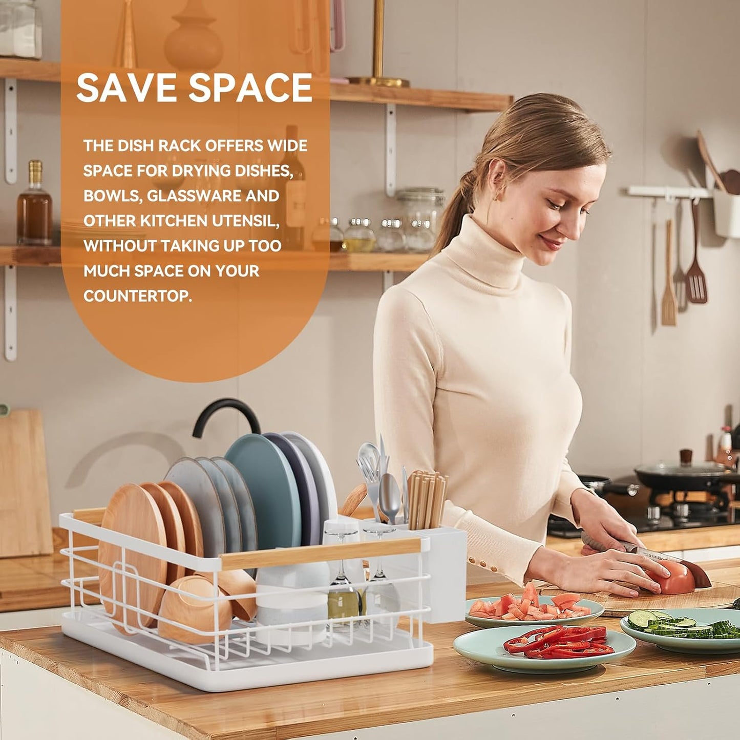 Dish Drying Rack, Dish Racks for Kitchen Counter