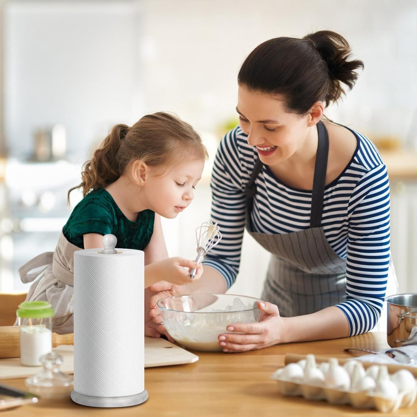 Natural Marble Paper Towel Holder for Kitchen Countertop