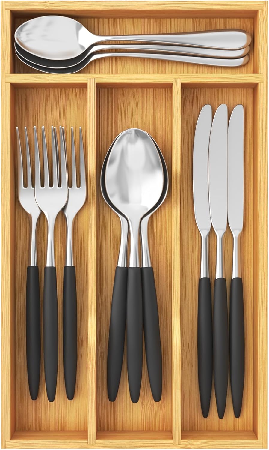 Silverware Drawer Organizer, Utensil Tray for Kitchen, Flatware and Cutlery Holder