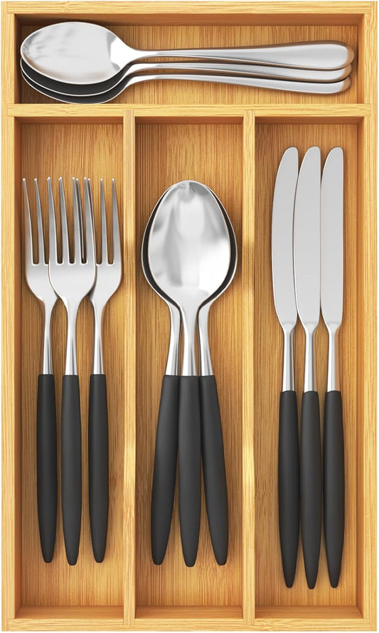Silverware Drawer Organizer, Utensil Tray for Kitchen, Flatware and Cutlery Holder