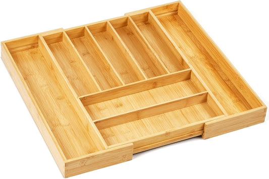Premium Bamboo Expandable Drawer Organizer