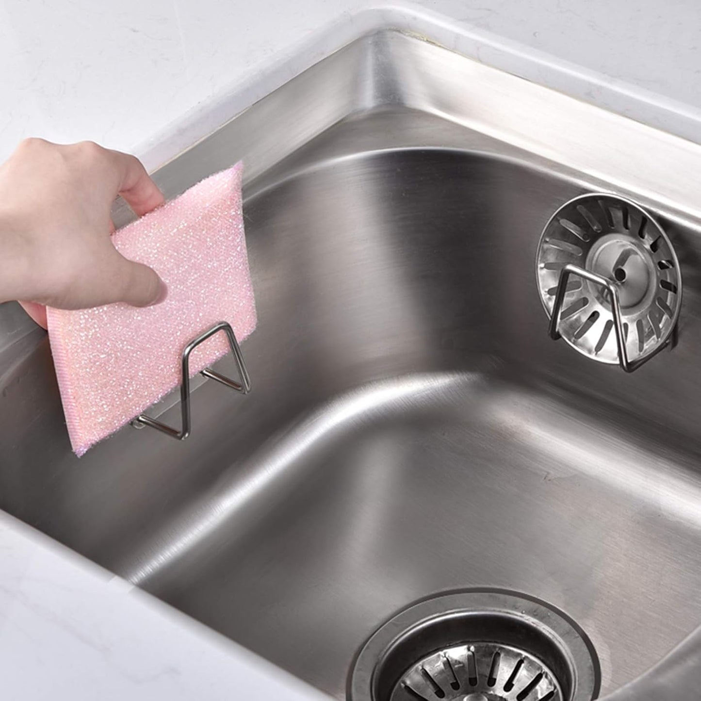 Adhesive Sponge Holder Sink Caddy for Kitchen Accessories