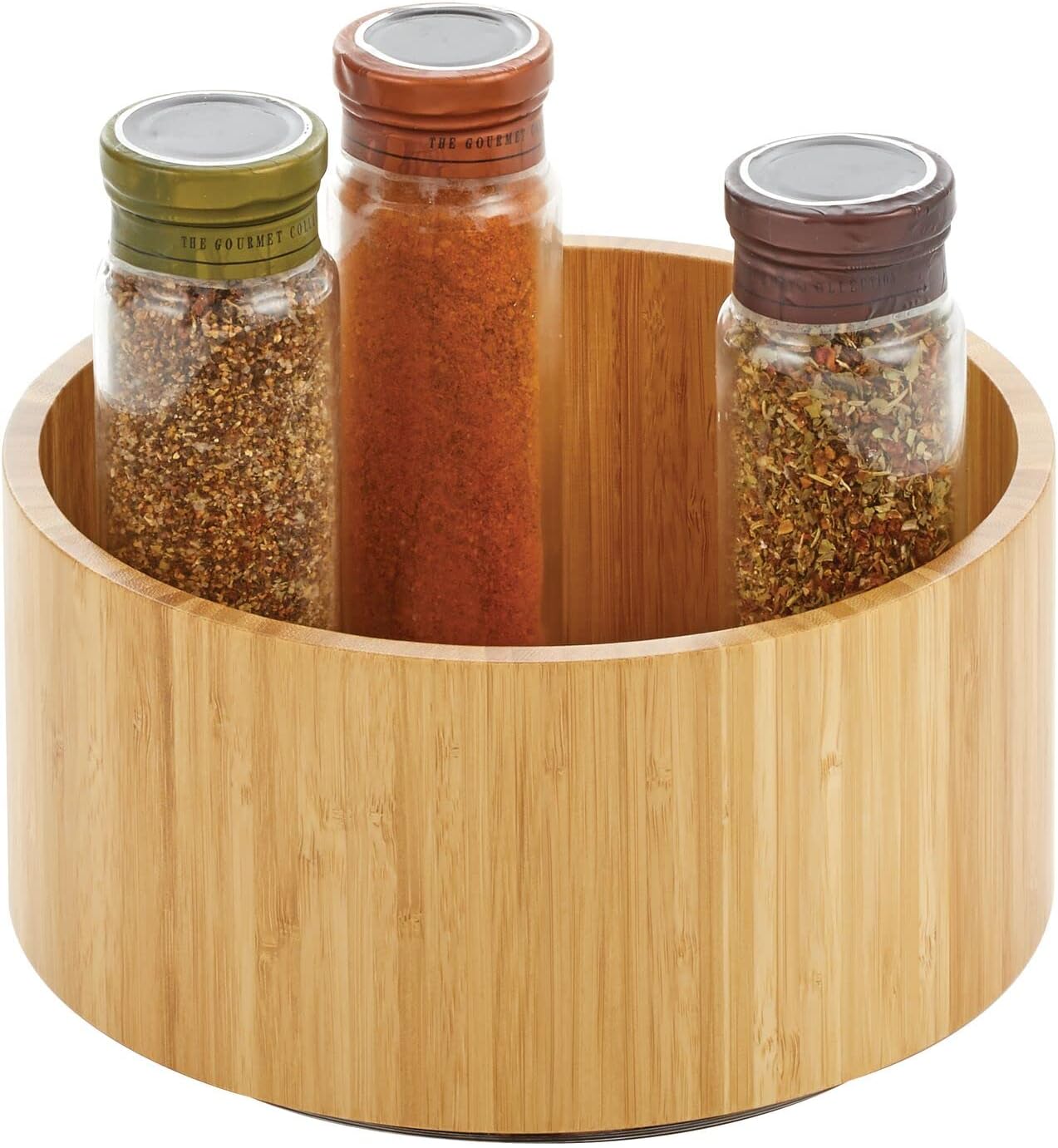 Lazy Susan Turntable Bamboo Spinner for Kitchen Cabinet, Pantry, Fridge, Cupboards, or Counter