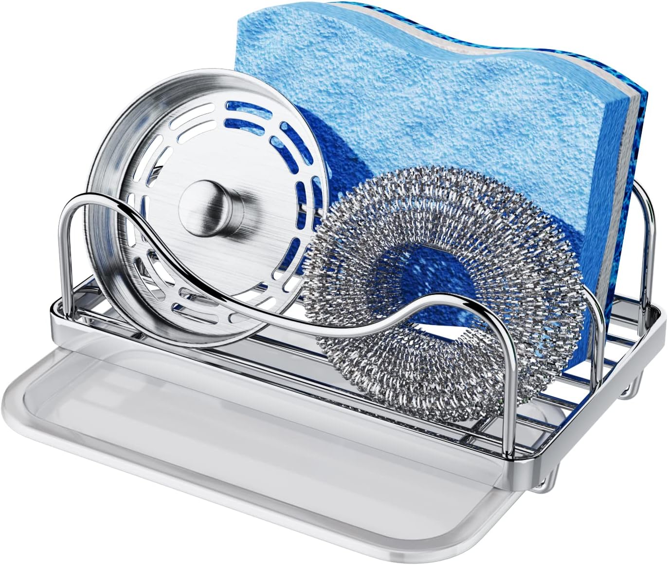 Sponge Holder for Kitchen Sink - Movable Sink Caddy for Countertop Organizer