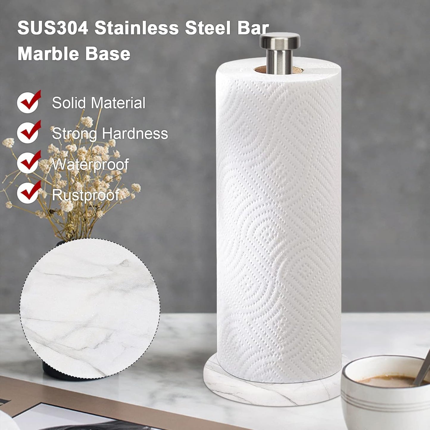 Standing Paper Towel Holder, Kitchen Paper Towel Tissue Holder- for Bathroom Kitchen Countertop