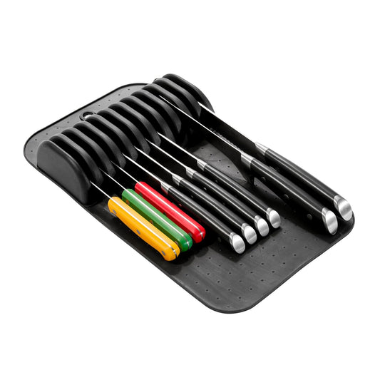 Large Knife Mat, Soft-Grip In Drawer Knife Organizer for 12 Knives