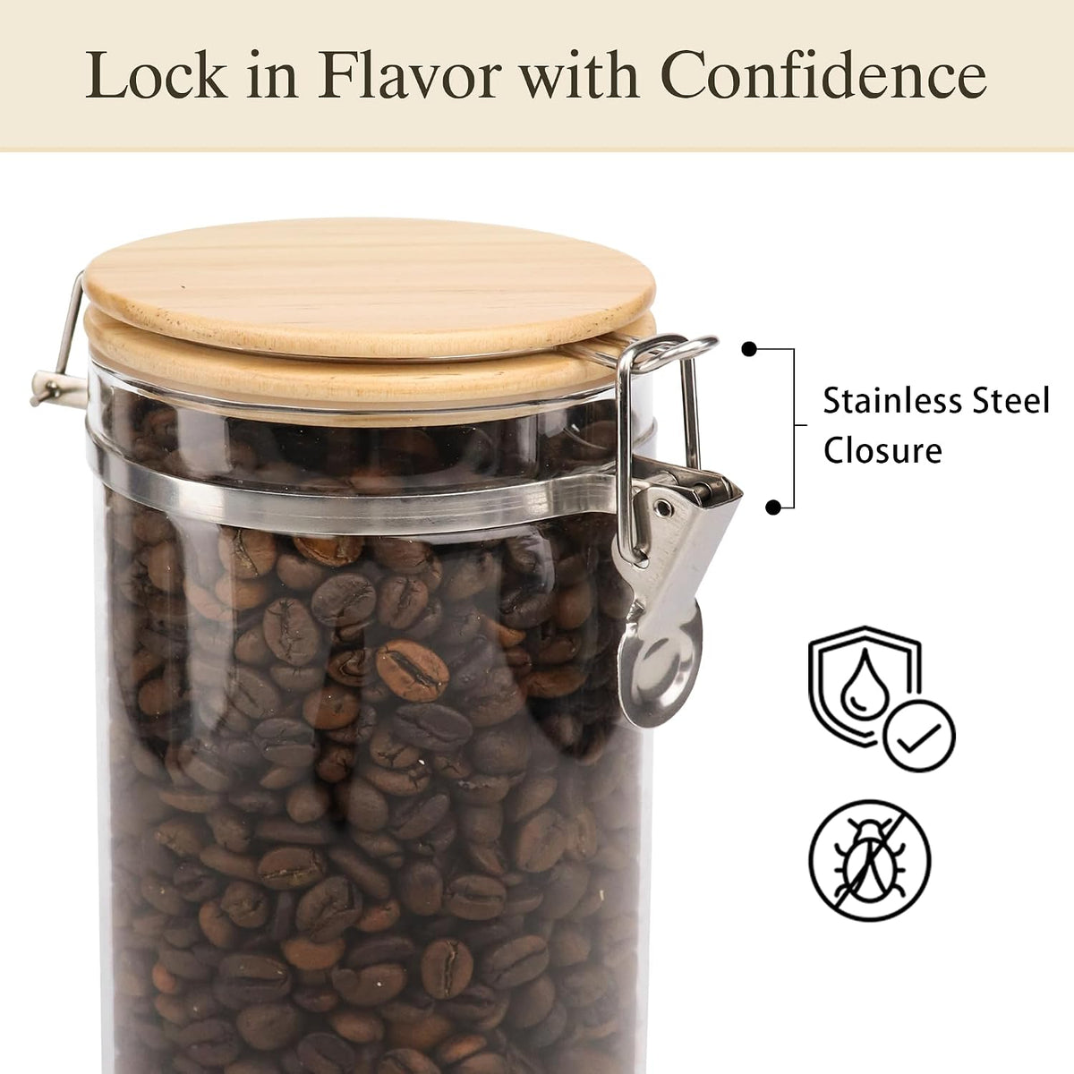 Glass Coffee Canister Coffee Containers for Ground Coffee Co