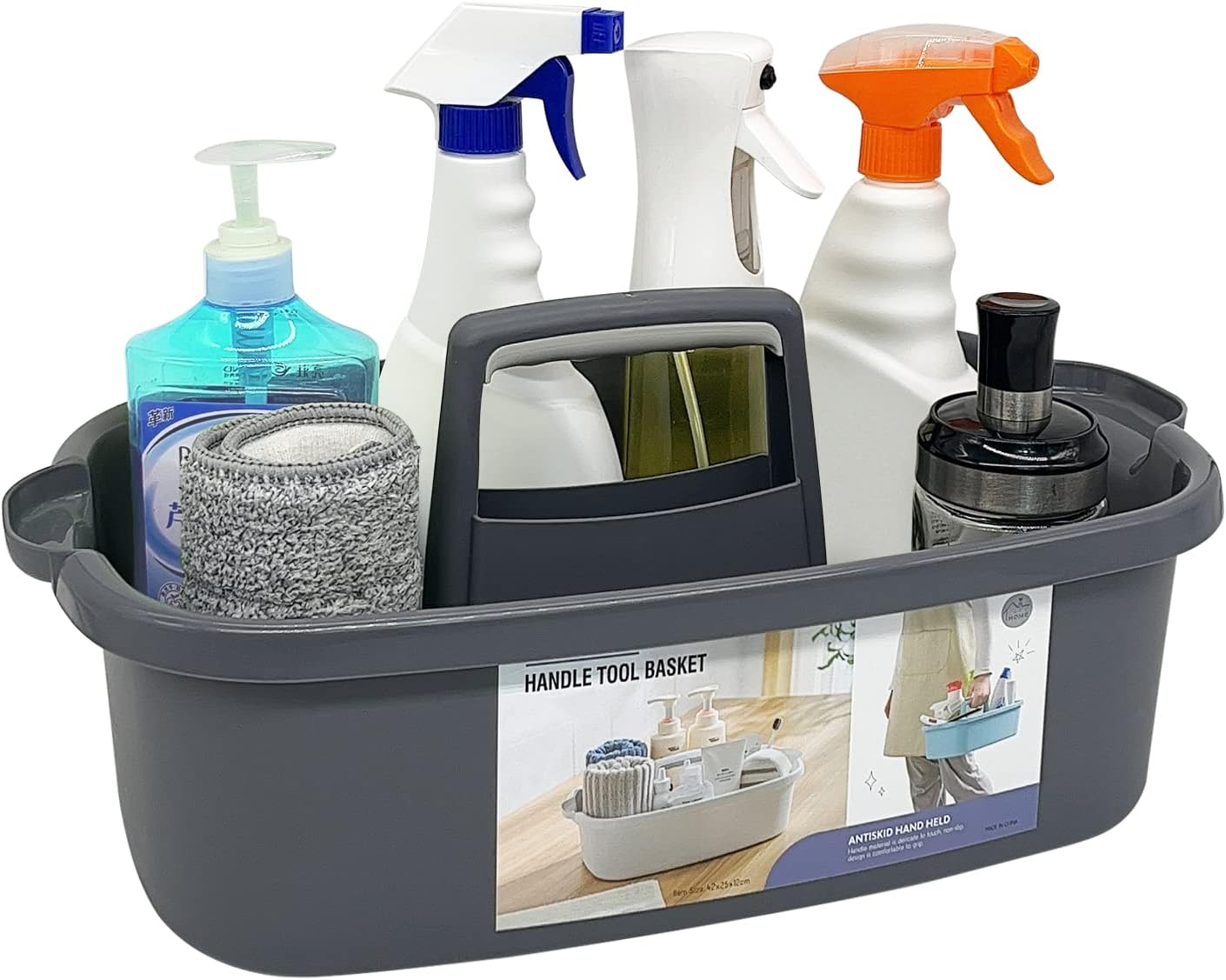 Multi-Purpose Plastic Cleaning Caddy with Handle