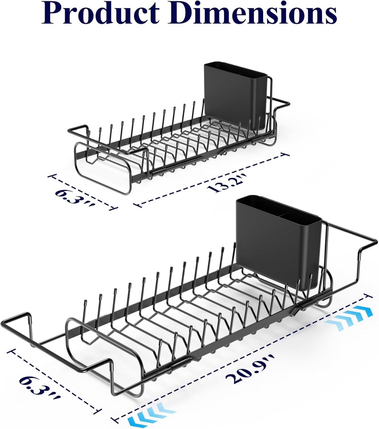 Dish Drying Rack - Expandable Dish Rack for Kitchen Counter, Over Sink Or in Sink
