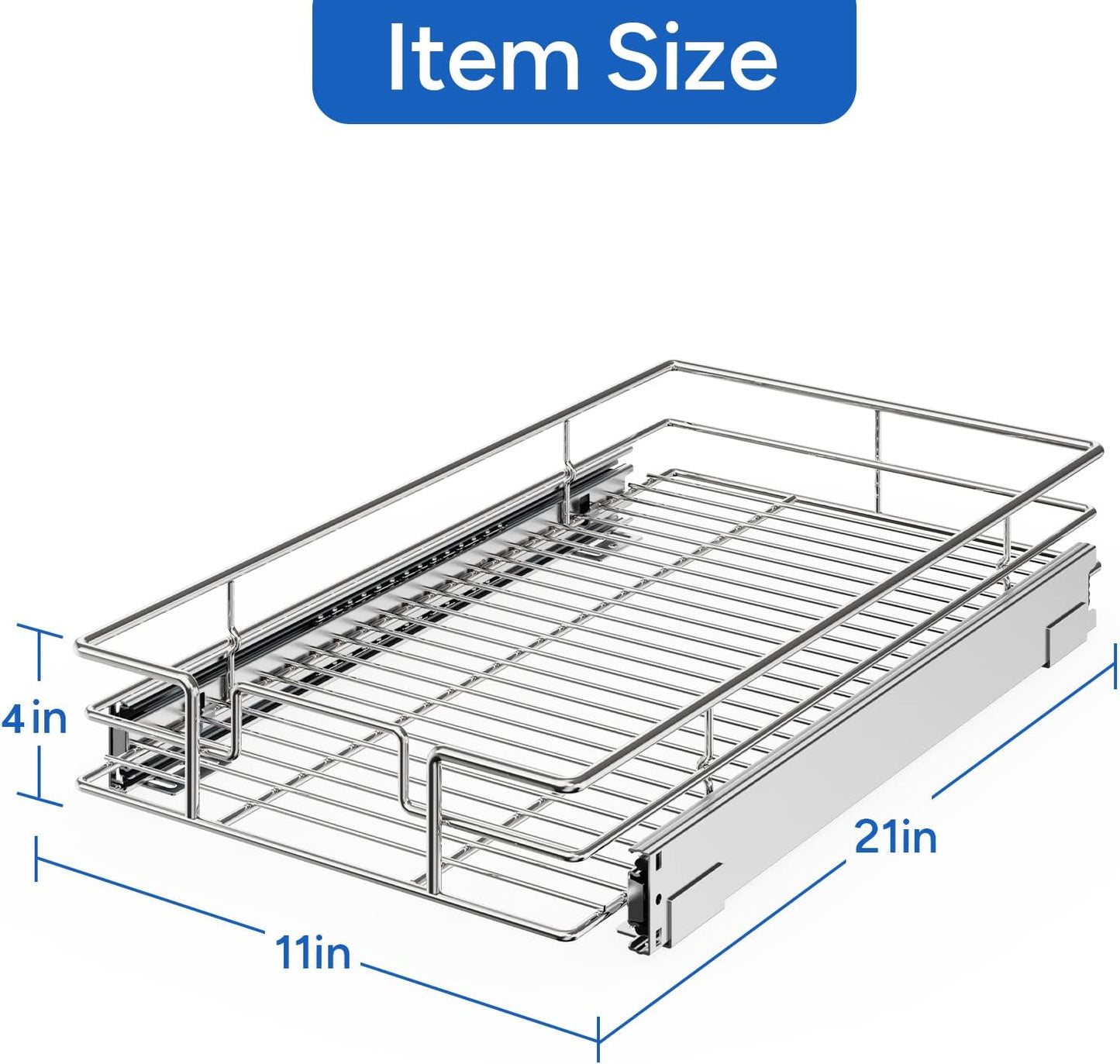 Pull Out Cabinet Organizer, Cabinet Pull Out Shelves 11" W x 21" D