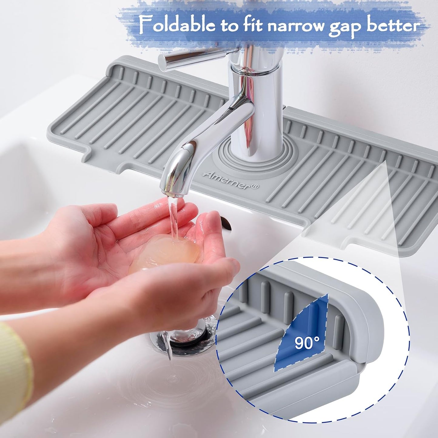 Kitchen Sink Splash Guard, Silicone Faucet Guard & Draining Mat