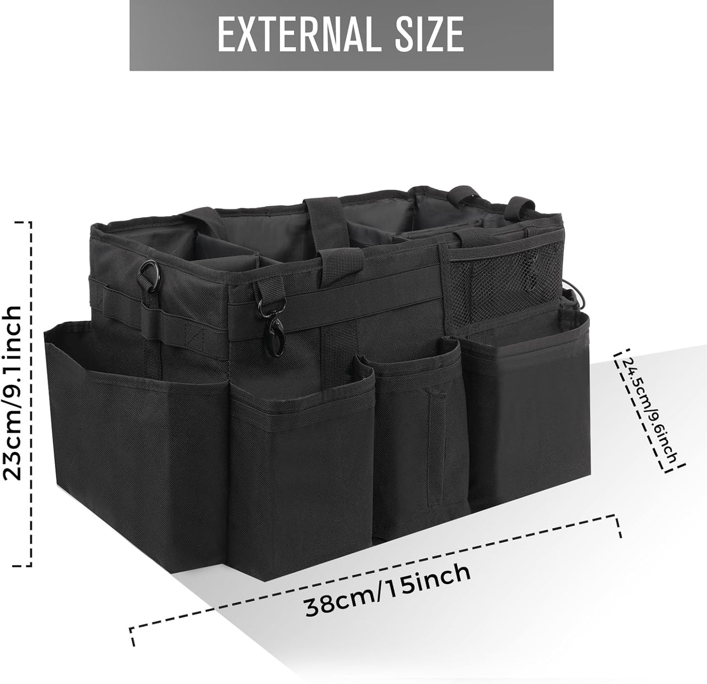 Wearable Cleaning Caddy Organizer with Handle & Shoulder Straps for Housekeepers