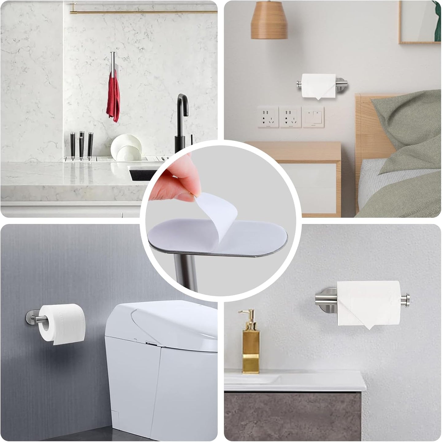 8-Pack Self-Adhesive Replacement Strips(3.9″× 1.7″) for Under-Cabinet Paper Towel Holders（Adhesive Strips only; Paper Towel Holder not Included）
