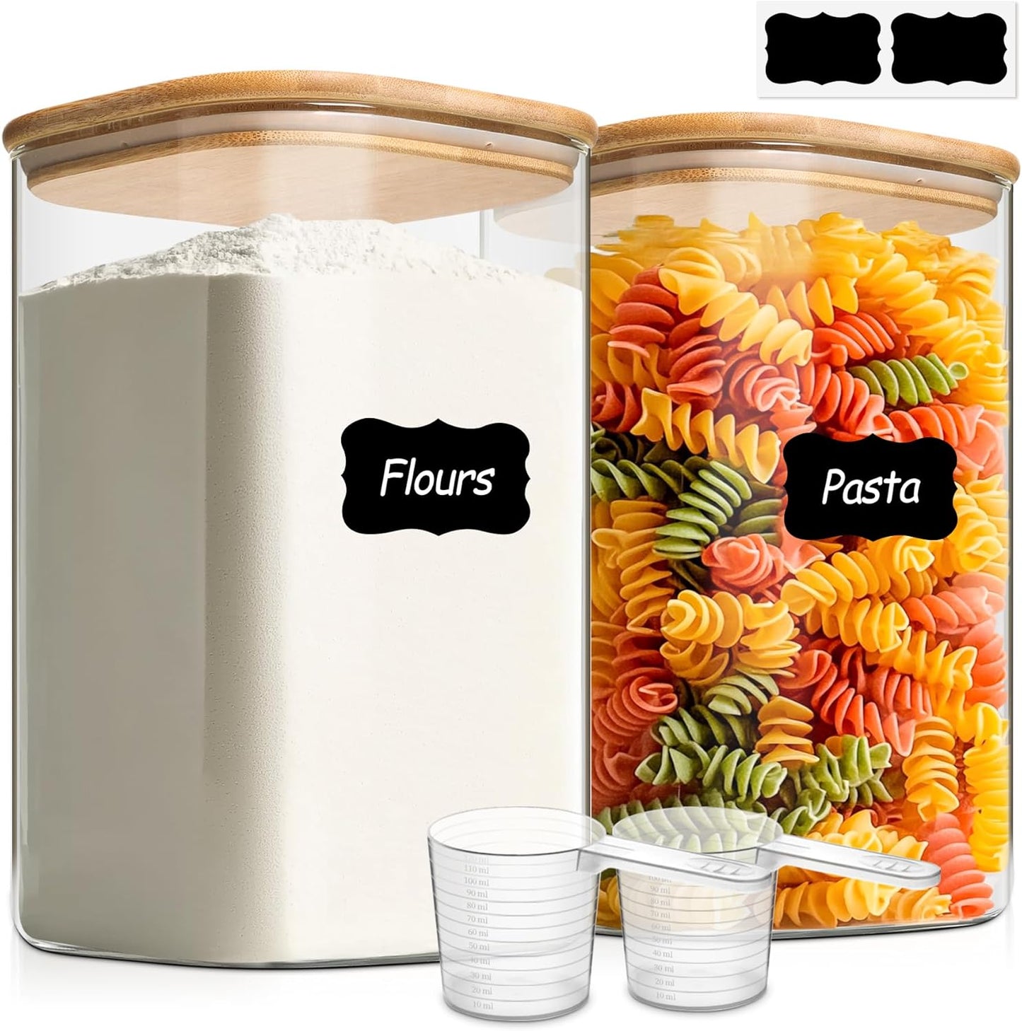 1.2 Gallon Wide Mouth Flour Sugar Storage Containers 2 Pcs
