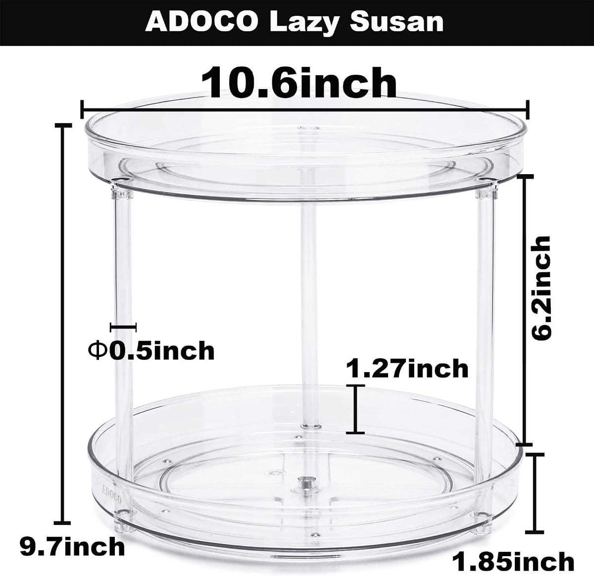 2 Tier Lazy Susan Organizer 10.6 Inch