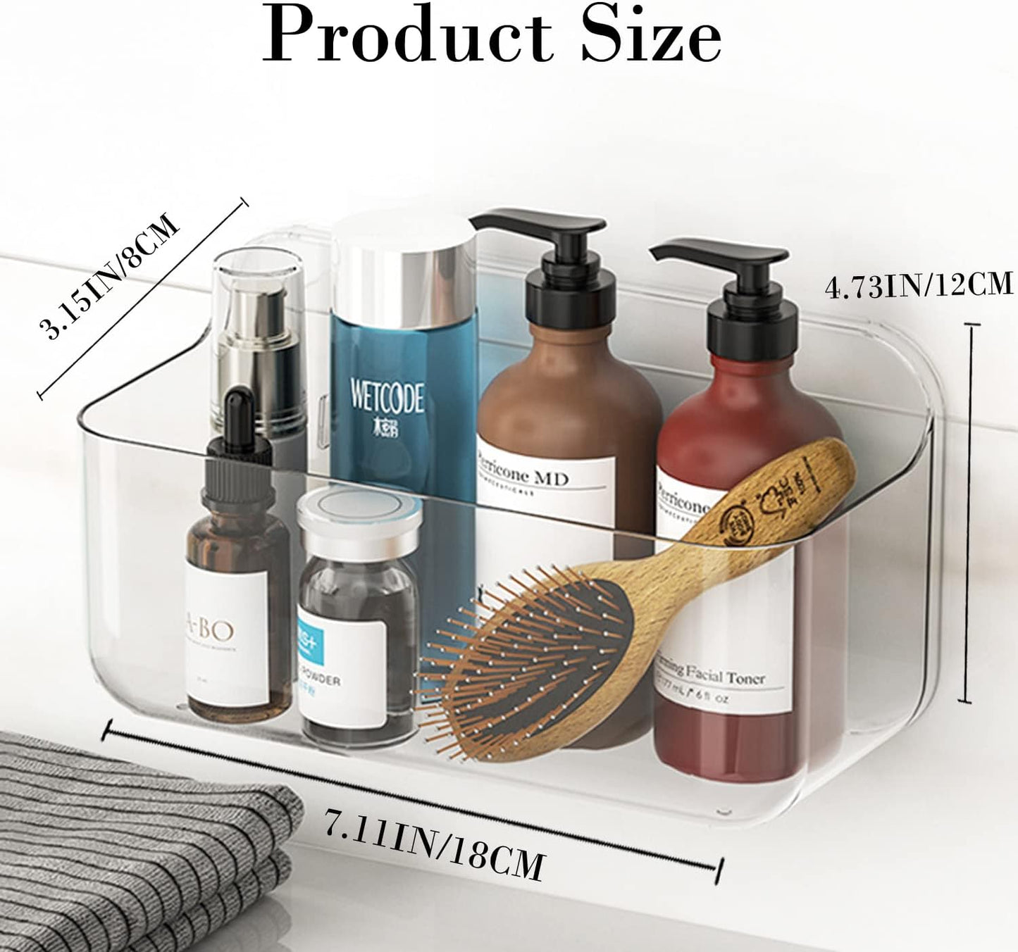 Acrylic Adhesive Wall Mounted Storage, Small Cabinet Door Organizer Without Drilling