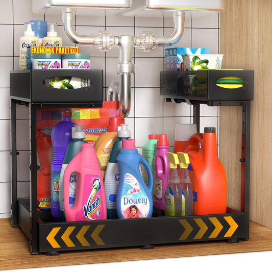 Under Sink Organizer, 14"-21" Width Expandable, 13"-17" Height Adjustable