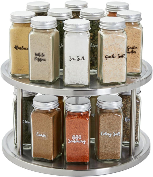 2-Tier Lazy Susan Spice Rack Organizer for Cabinet - 10.5 in