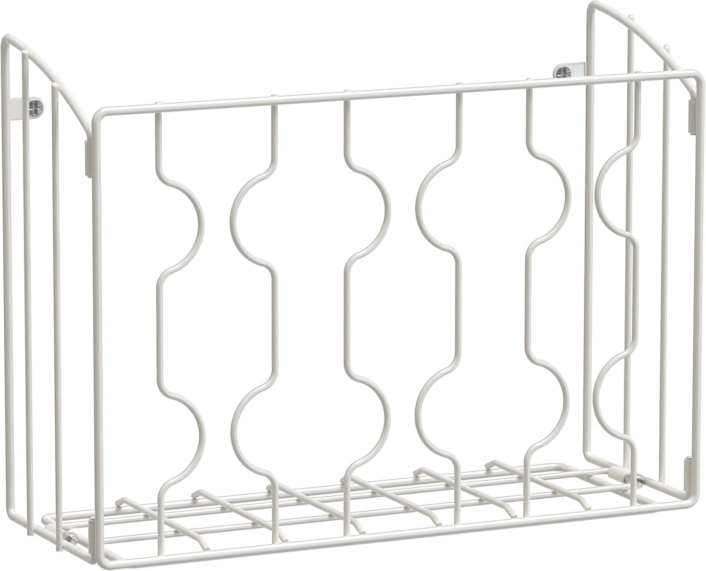 Wall Door Mount Kitchen Wrap Organizer Rack, White