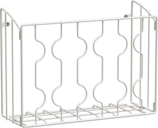 Wall Door Mount Kitchen Wrap Organizer Rack, White