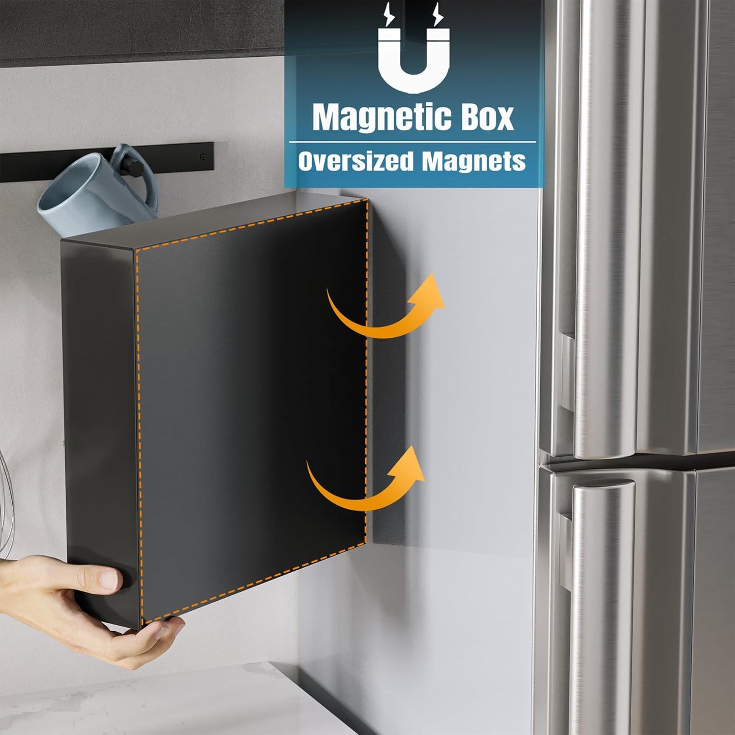 Acrylic Magnetic Food Bag Storage Organizer for Drawer or Refrigerator, Compatible with Gallon