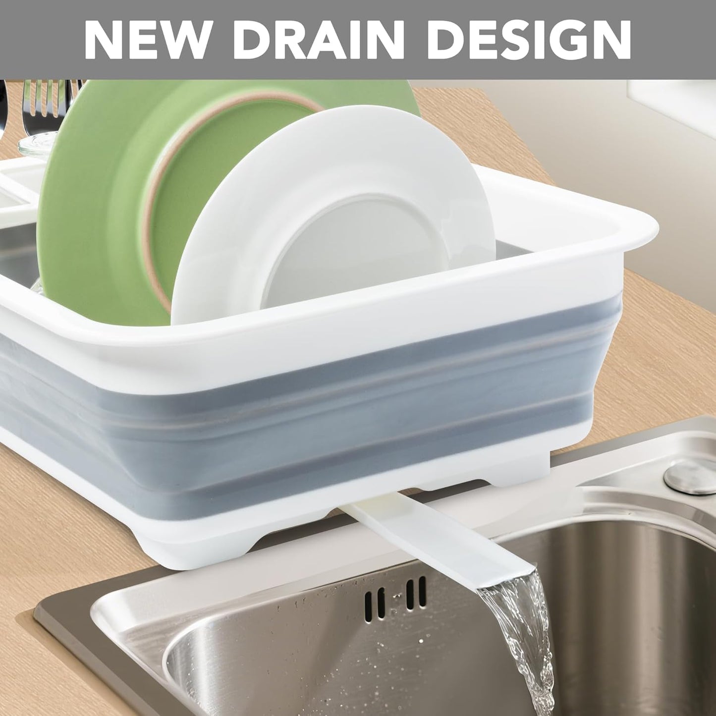 Collapsible Dish Drying Rack, Pop Up Dinnerware Drainer