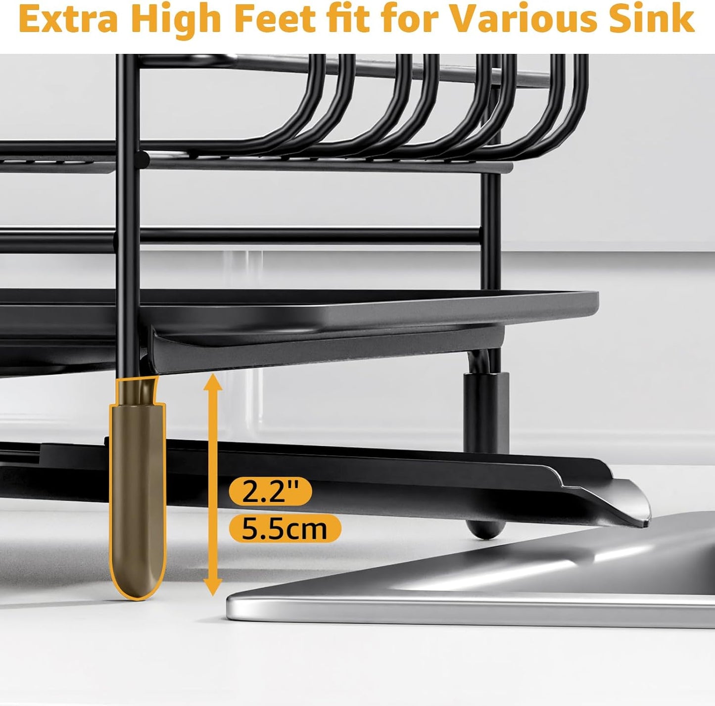 Large Dish Drying Rack – Expandable Dish Rack for Kitchen Counter