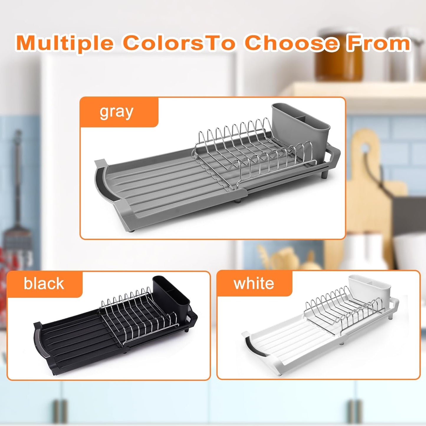 Dish Drying Rack Compact Expandable - A Space-Saving, Stainless Steel