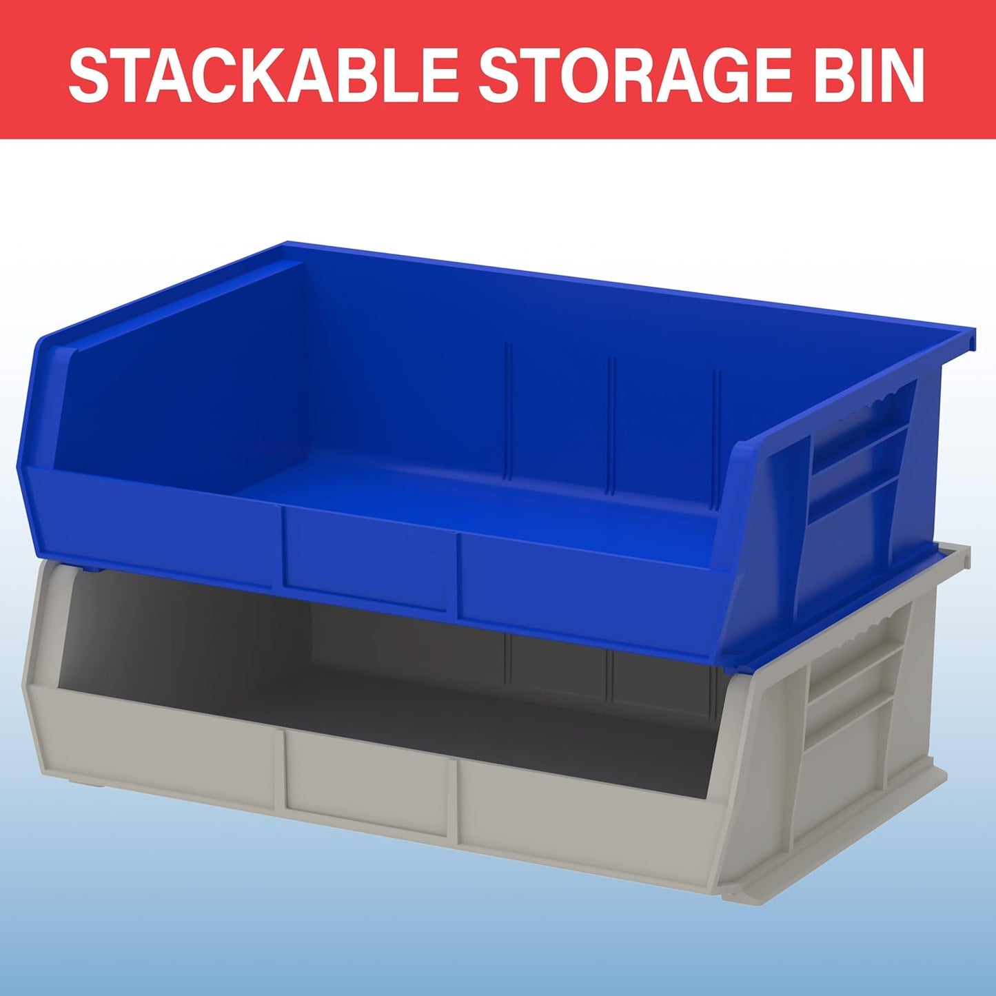 30255 AkroBins Plastic Storage Bins, Space-Saving Stackable Bins for Garage, Pantry