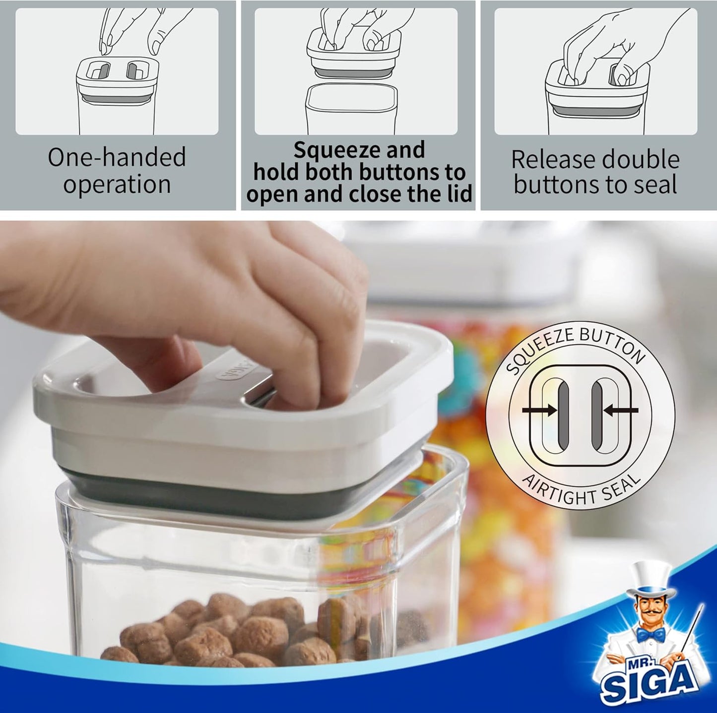 8 Piece Airtight Food Storage Container Set, BPA Free Kitchen Pantry Organization Canisters