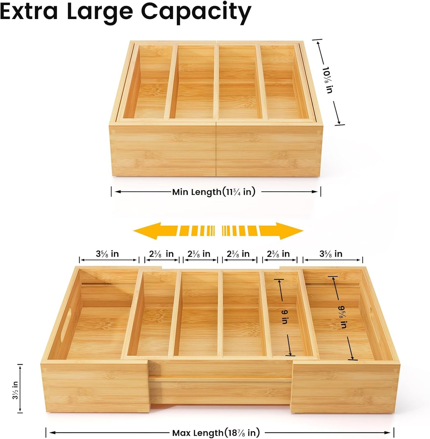 Expandable Bamboo Lid Organizers Inside Cabinet