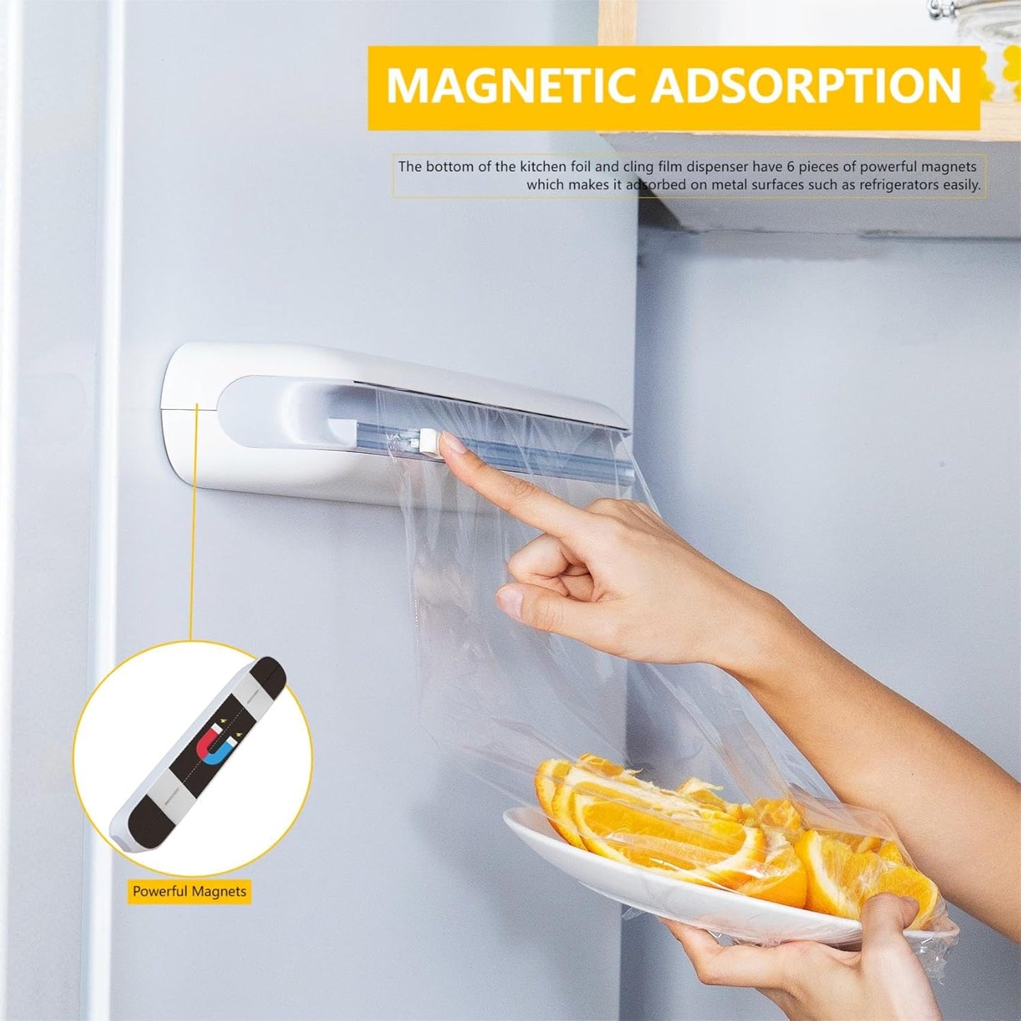 Aluminum Foil & Plastic Wrap Dispenser with Cutter - Easy One-Hand Operation