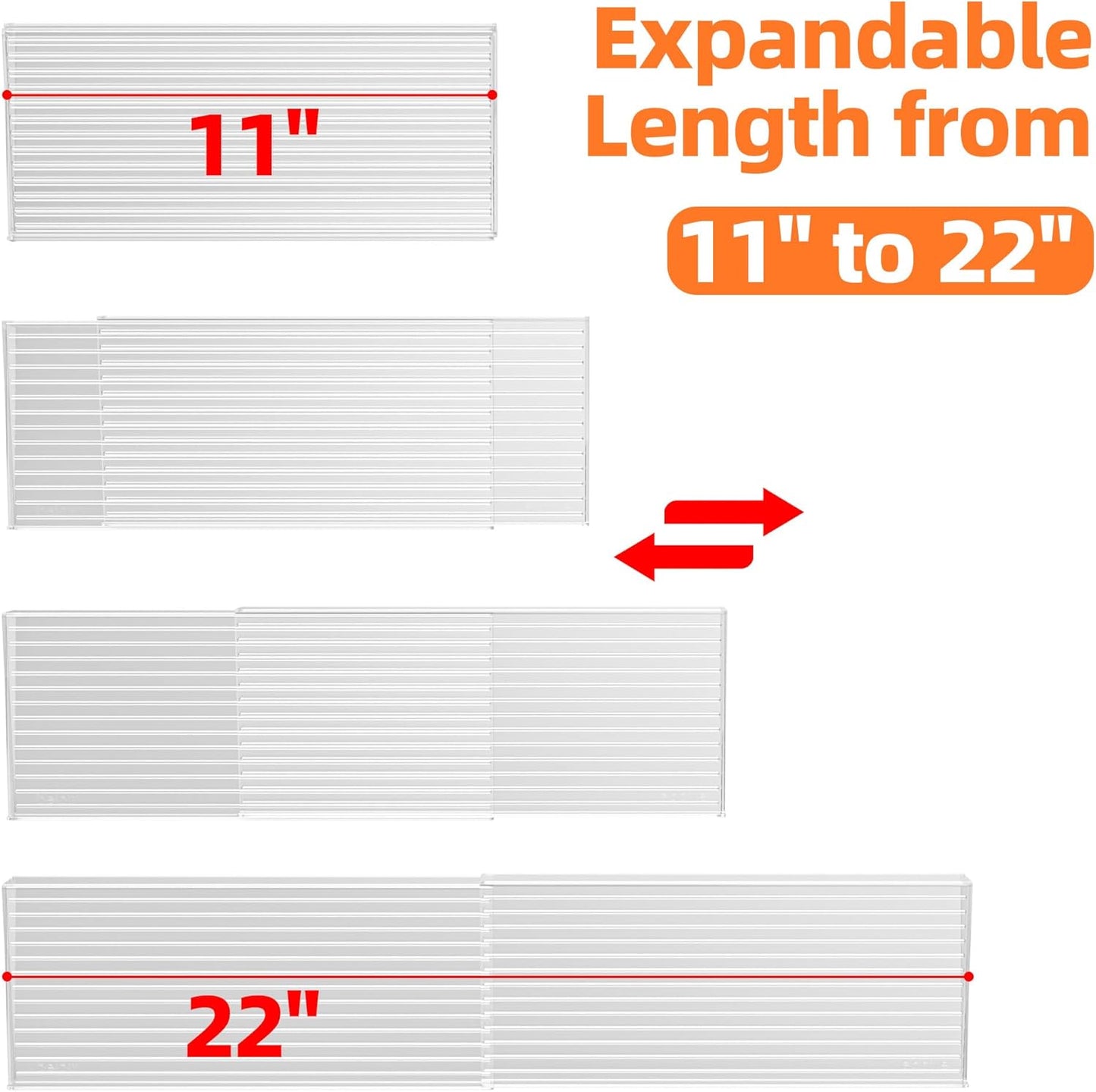 Clear Spice Drawer Organizer, 4 Tier- 2 Set (8 Packs) Spice Rack for Drawer