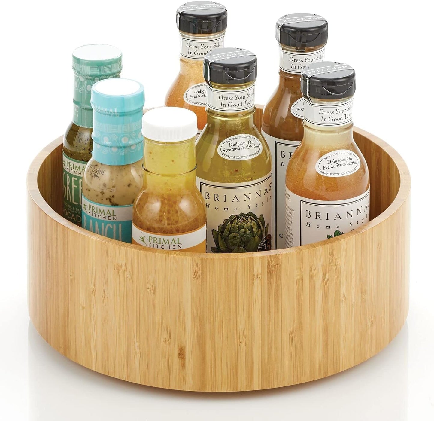 Lazy Susan Turntable Bamboo Spinner for Kitchen Cabinet, Pantry, Fridge, Cupboards, or Counter