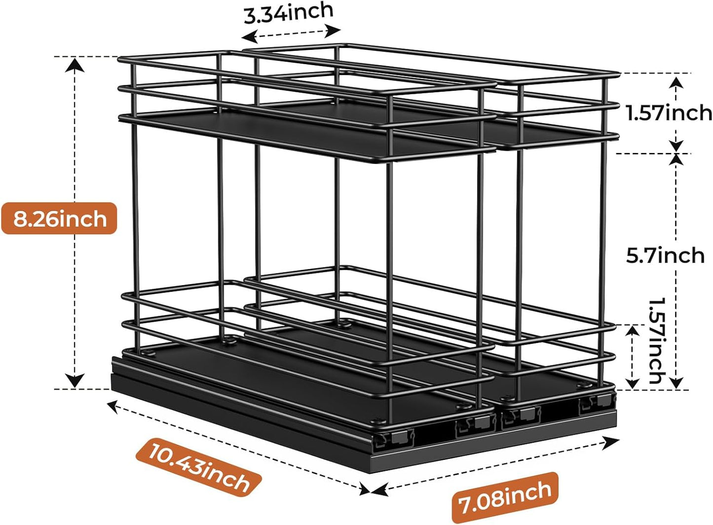 Pull Out Spice Rack Organizer for Cabinet, Slide Out Spice Racks, Easy to Install