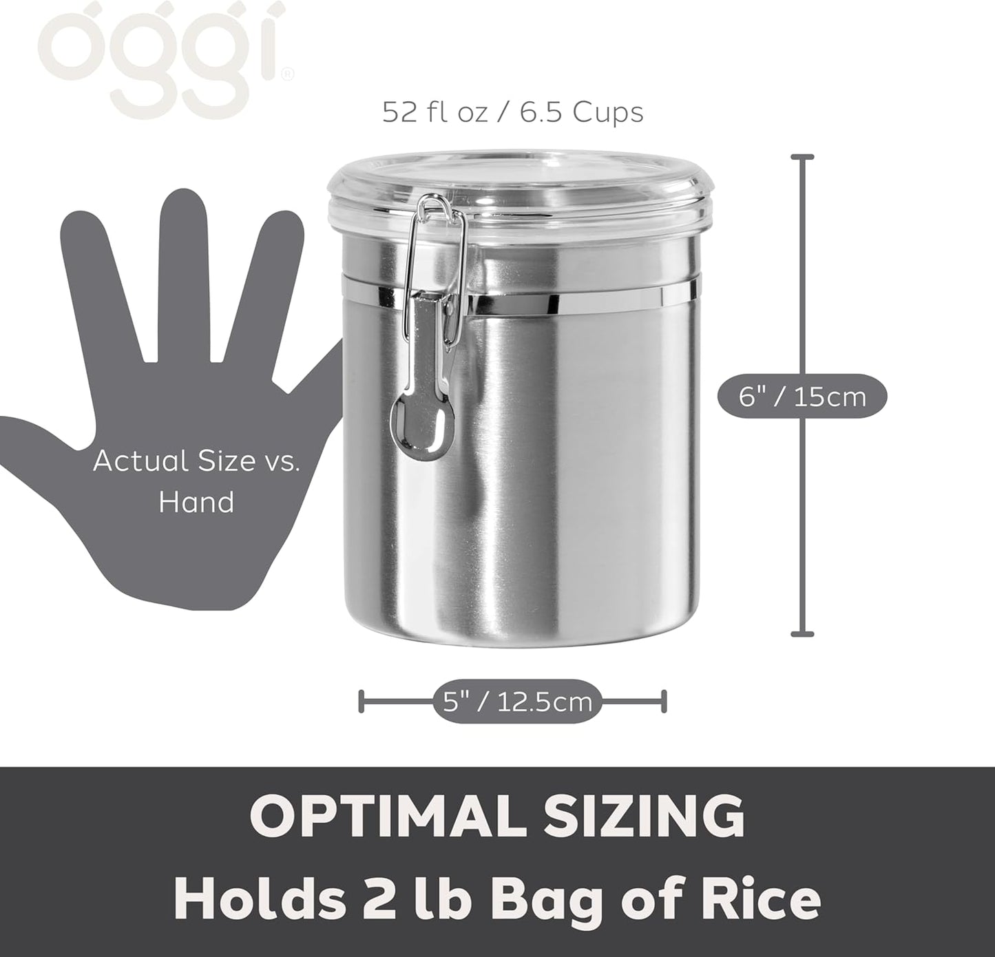 Stainless Steel Kitchen Canister 152 fl oz - Airtight Clamp Lid