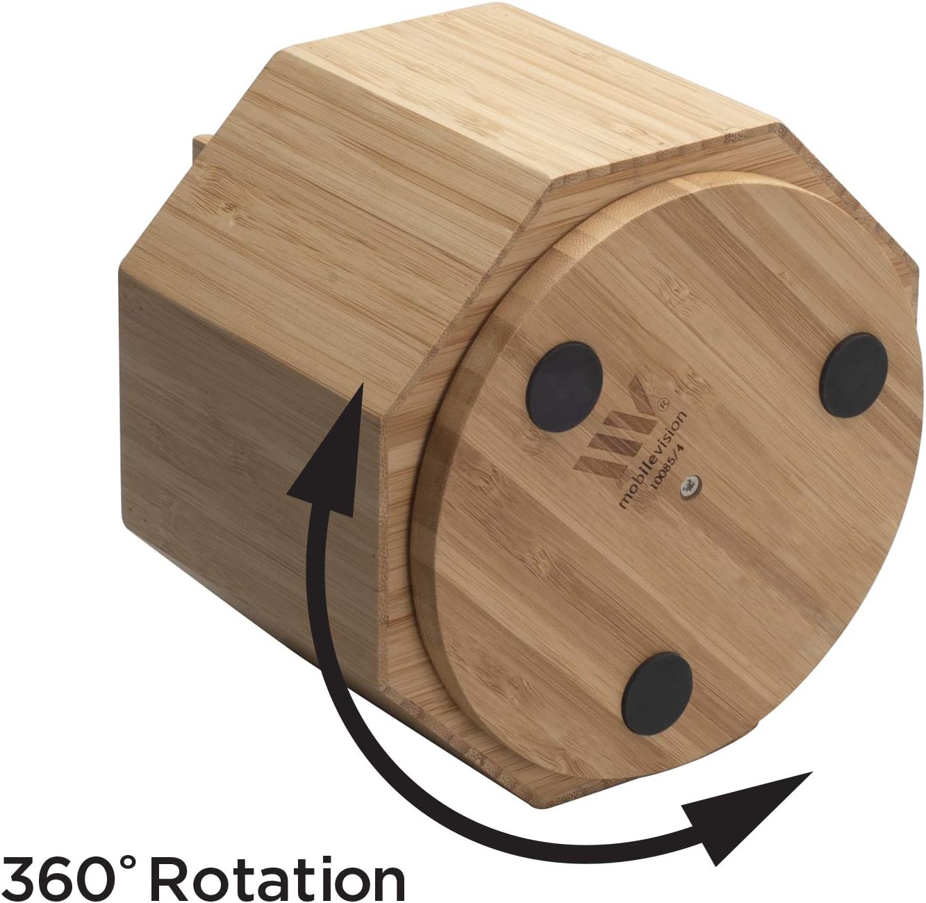 Bamboo Rotating Utensil Holder & Kitchen Organizer, Multiple Compartments, 8 Sections, store Forks