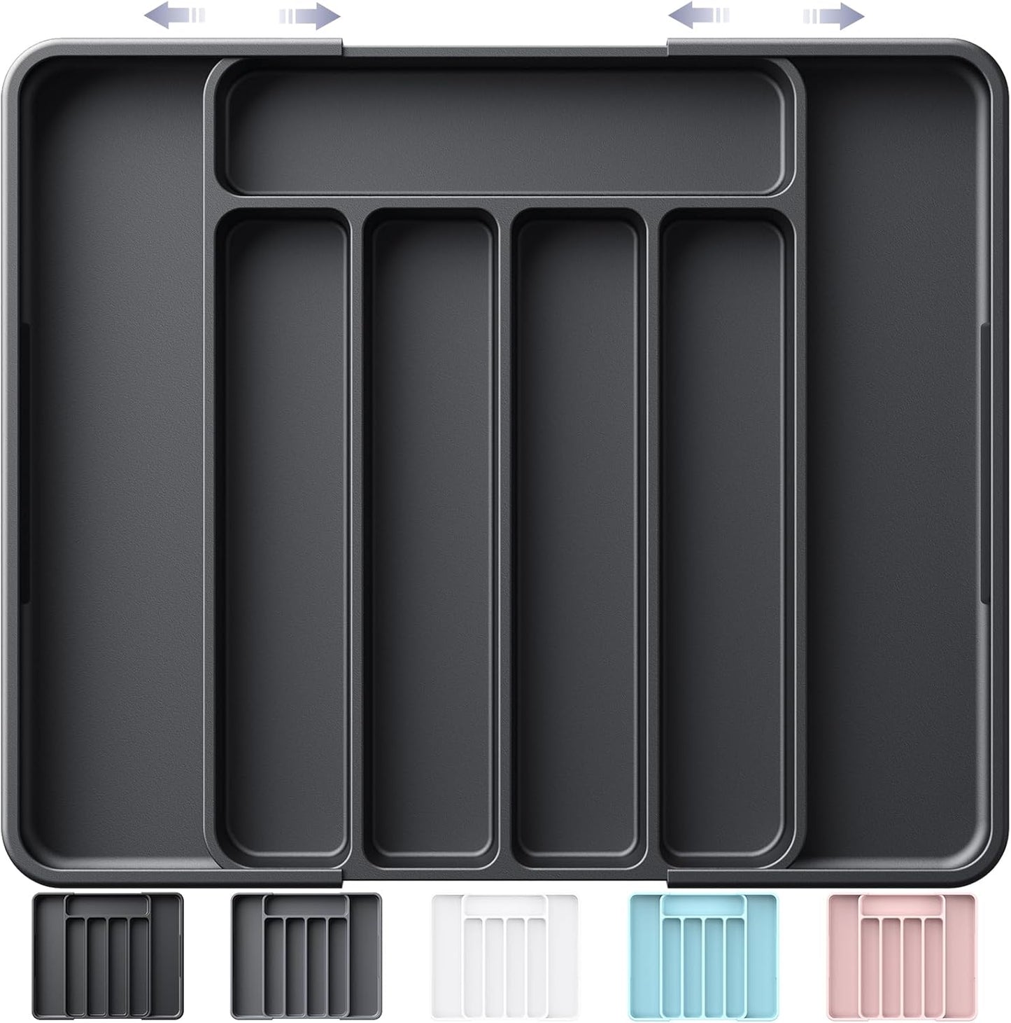 Cutlery Drawer Organiser for Kitchen - Adjustable Cutlery Tray for Effortless Utensil Sorting