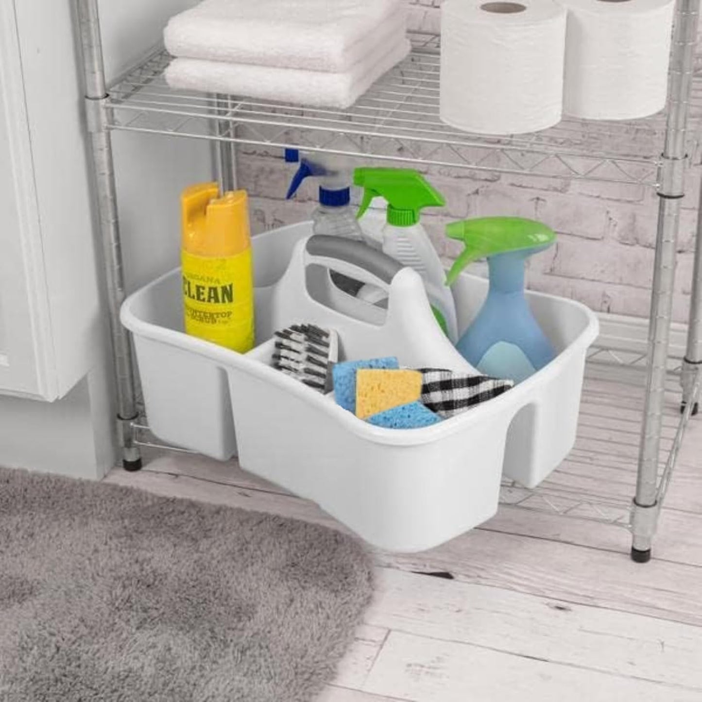 Extra Large 5 Gal Divided Cleaning Caddy Organizer with Handle