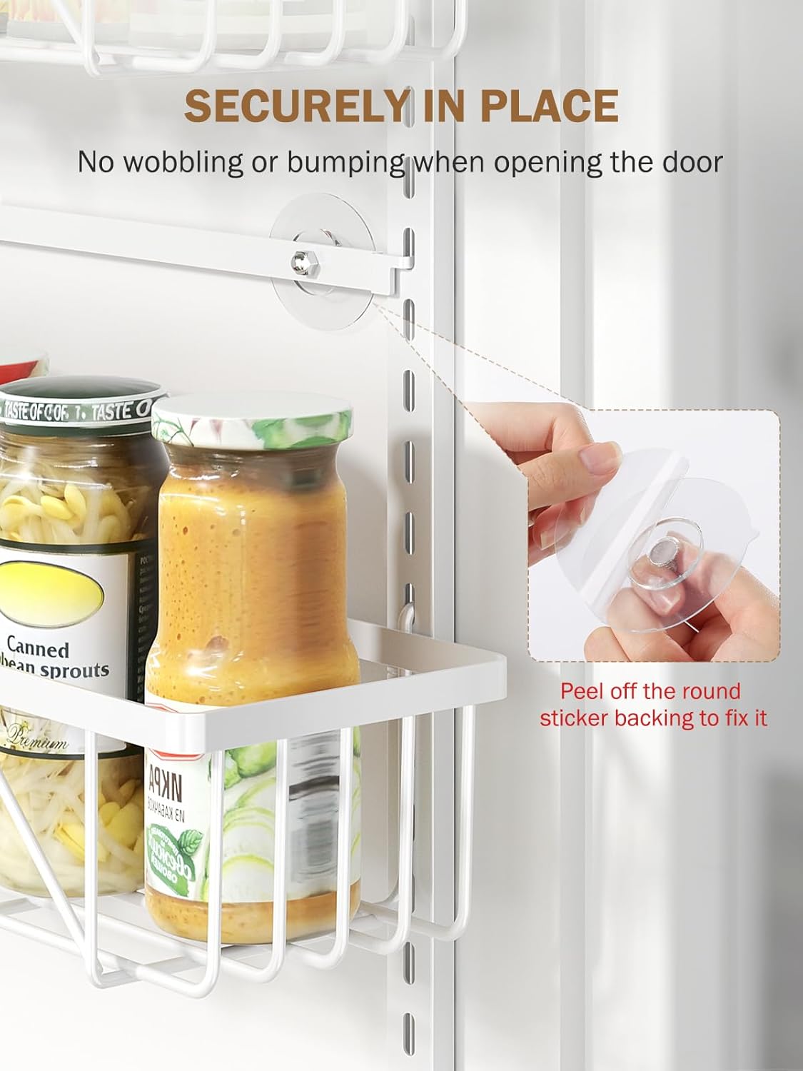 Narrow 9-Tier Over the Door Pantry Organizer, Adjustable Pantry Storage, Metal Hanging Spice Rack