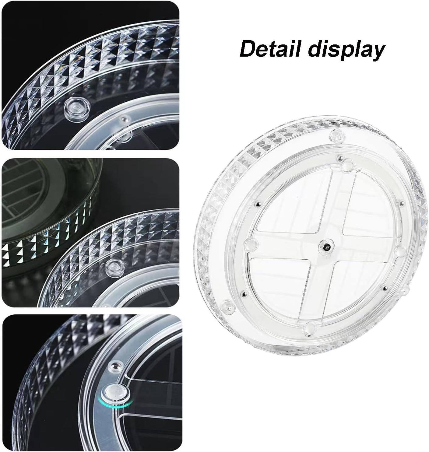 2 Tier Clear Lazy Susan Organizer for Fridge and Cabinet, 360° Rotating Makeup Organizer