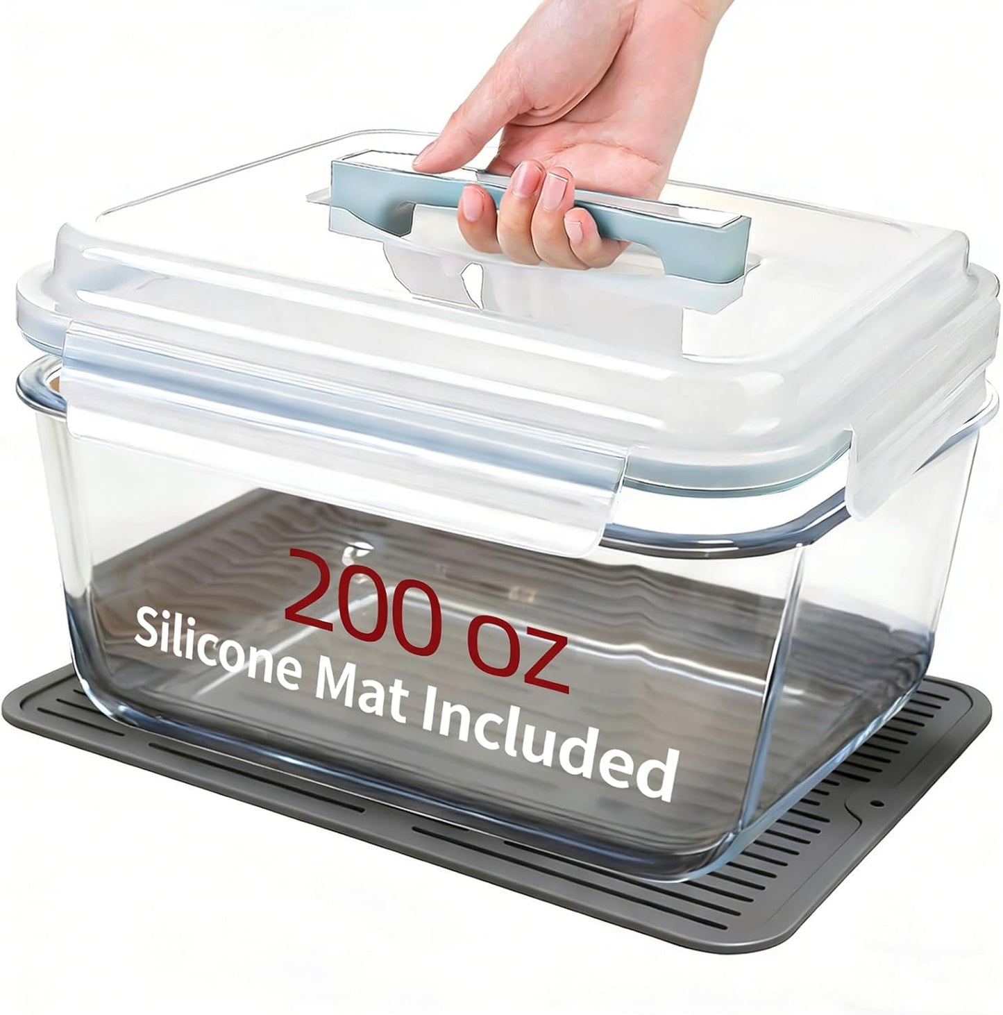 200oz/6000ml/26cup Extra Large Glass Storage Containers with Airtight Lid