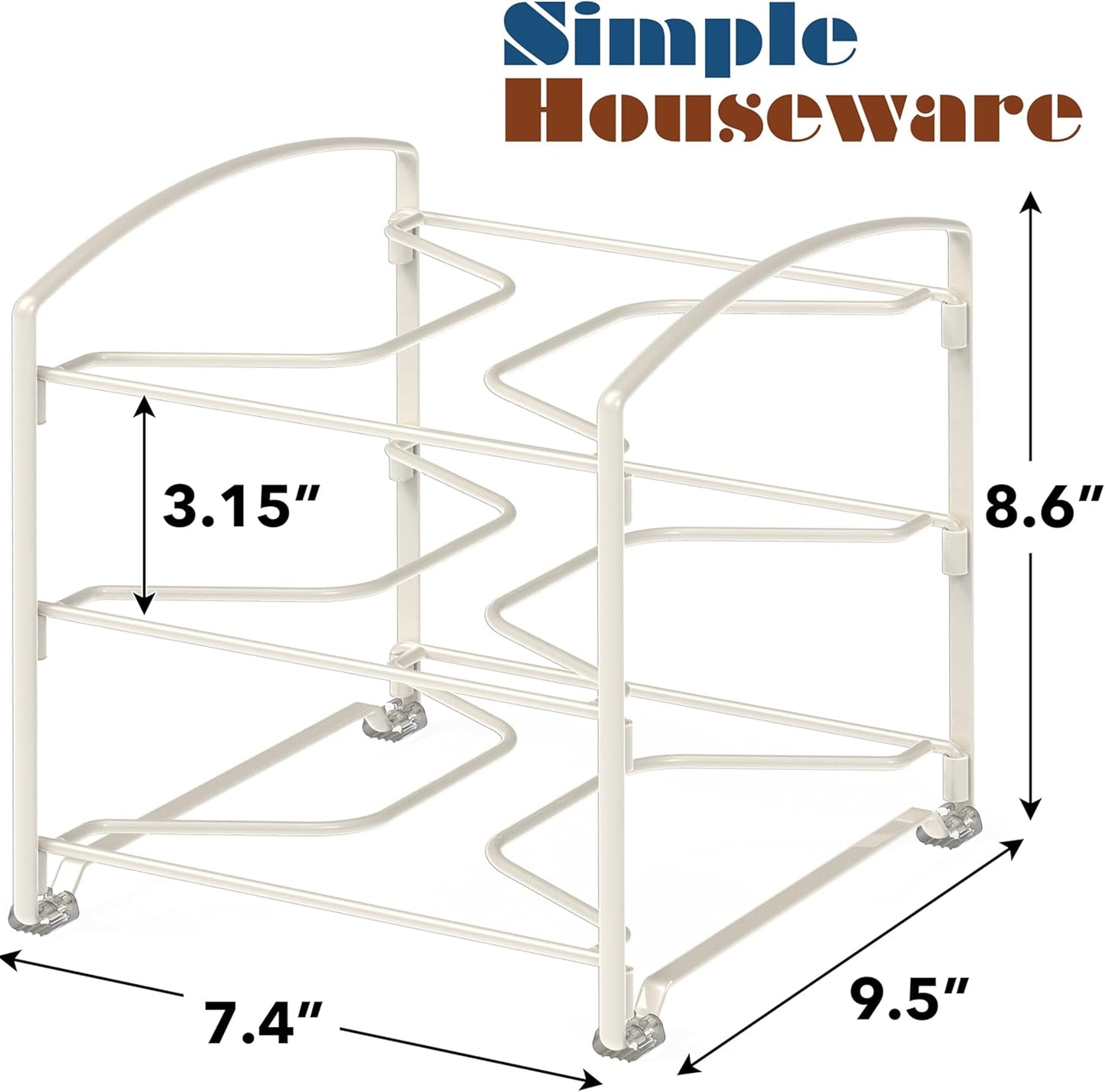Kitchen Wrap Organizer Rack, White