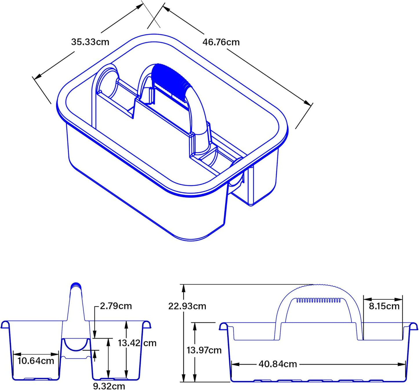 09185 Plastic Tote Tool & Supply Cleaning Caddy with Handle, (18-3/8-Inch x 13-7/8-Inch x 9-Inch)